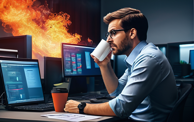 보안 오케스트레이션의 서비스형 솔루션 - **Prompt 1: The Overwhelmed Traditional Cybersecurity Scenario**
"A wide-angle, realistic photo ...