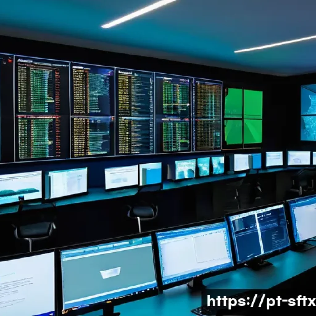 자동화된 보안 오케스트레이션 구축 체크리스트 - A modern cybersecurity operations center in Lisbon, Portugal, featuring a diverse team of profession...